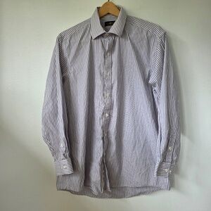 Club Room Men's Striped Button Down Shirt -‎ 16.5x32-33